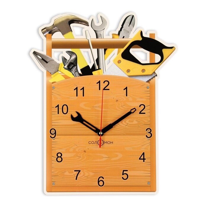 Часы настенные "Ящик инструментов", плавный ход, 31.5 х 38 см от компании Интернет - магазин Flap - фото 1