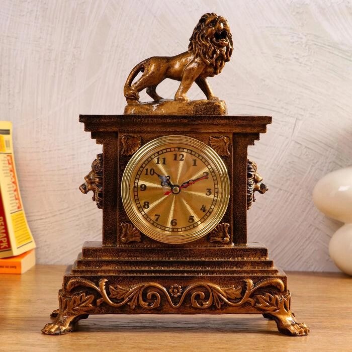 Часы настольные "Царь зверей", дискретный ход,  24.5 х 13 х 30 см от компании Интернет - магазин Flap - фото 1