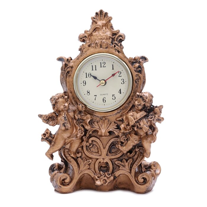 Часы настольные "Дуэт ангелов", дискретный ход, 13 х 10 х 20.5 см, d-5.5 см от компании Интернет - магазин Flap - фото 1