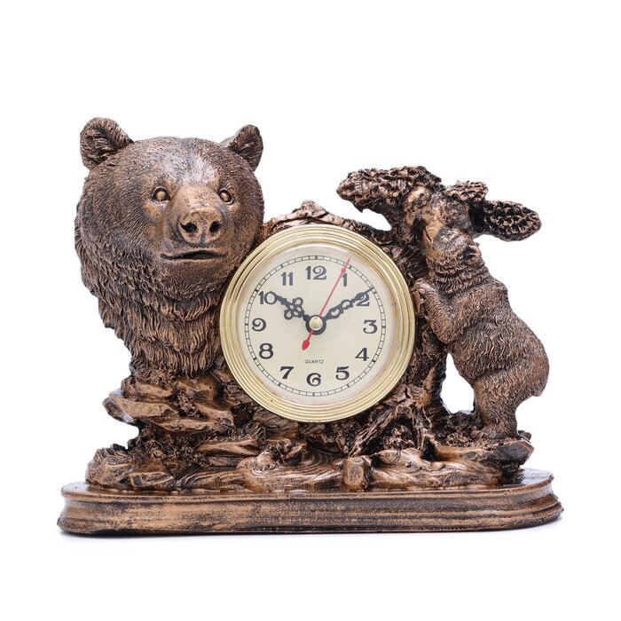Часы настольные "Каминные. Медведица", дискретный ход, 23 х 8.7 х 19 см, d-7 см от компании Интернет - магазин Flap - фото 1