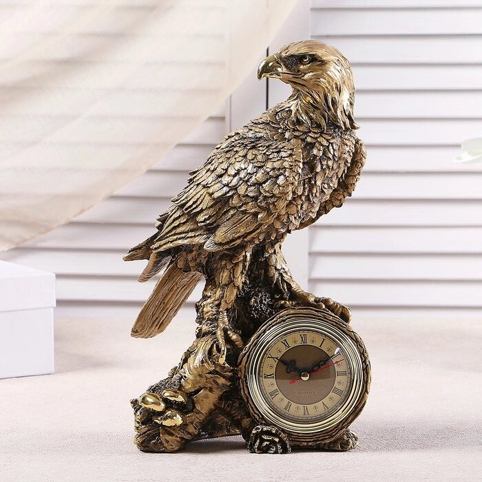 Часы настольные каминные "Орел", цвет золото,  h=31 см, d-7 см от компании Интернет - магазин Flap - фото 1