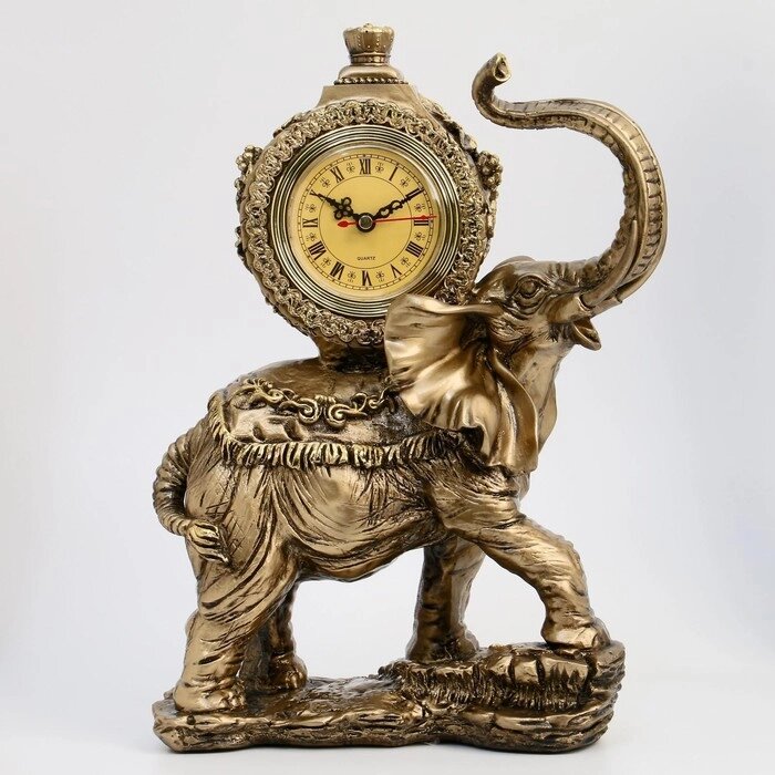 Часы настольные каминные "Слон", 35 х 22 х 10 см, бронзовые от компании Интернет - магазин Flap - фото 1