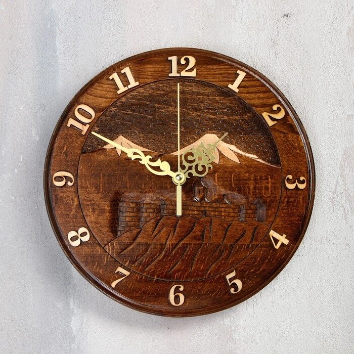 Часы ручной работы "Горы", 30 см, массив, Армения от компании Интернет - магазин Flap - фото 1