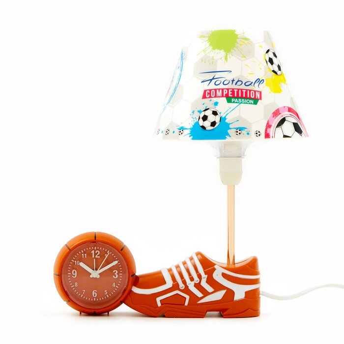 Часы с подсветкой "Футбол" детские настольные, плавный ход, на батарейках АА от компании Интернет - магазин Flap - фото 1