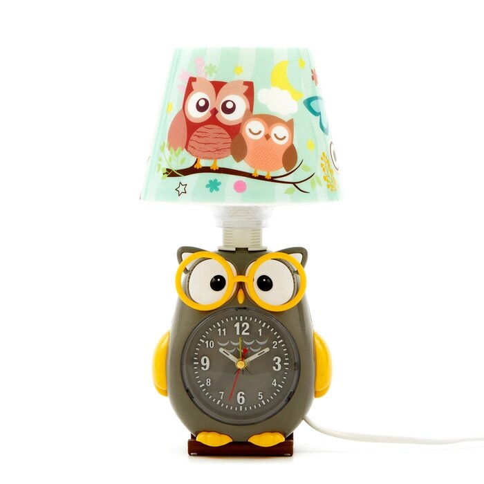 Часы с подсветкой "Совушка" детские настольные, плавный ход, на батарейках АА от компании Интернет - магазин Flap - фото 1