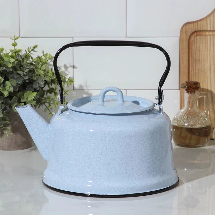 Чайник, 3,5 л, закатное дно, индукция, цвет голубой от компании Интернет - магазин Flap - фото 1