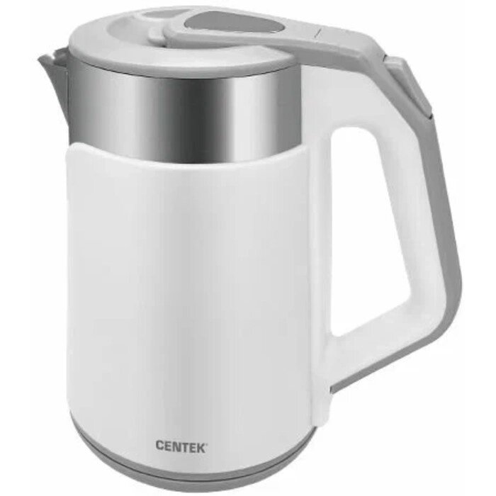 Чайник электрический Centek CT-0023, пластик, колба металл, 2 л, 2000 Вт, белый от компании Интернет - магазин Flap - фото 1