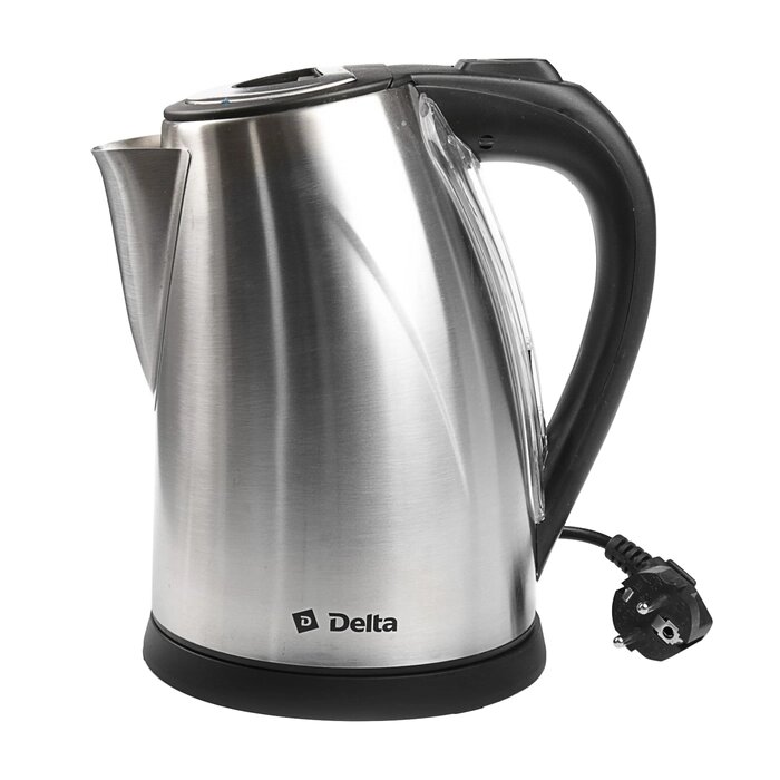 Чайник электрический DELTA DL-1033, металл, 2 л, 1800 Вт, серебристый от компании Интернет - магазин Flap - фото 1