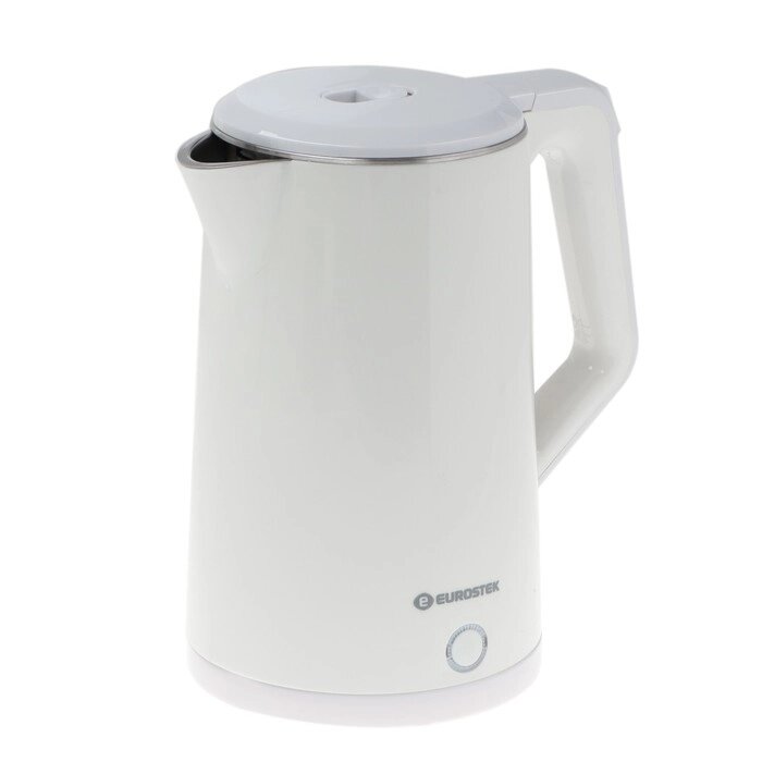 Чайник электрический Eurostek EEK-3028, пластик, колба металл, 2 л, 1500 Вт, белый от компании Интернет - магазин Flap - фото 1
