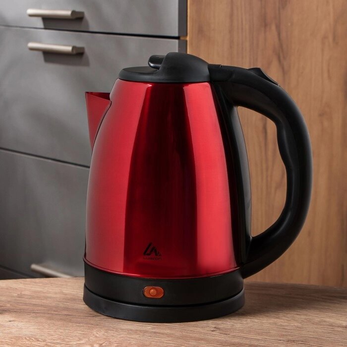 Чайник электрический Luazon LSK-1804, металл, 1.8 л, 1500 Вт, красный от компании Интернет - магазин Flap - фото 1