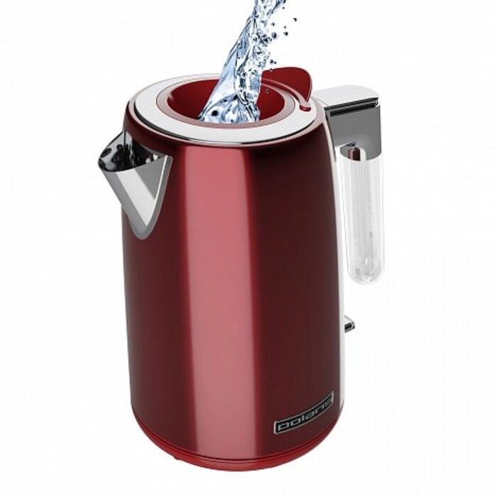 Чайник электрический Polaris 1746CA, металл, 1.7 л, 2200 Вт, красный от компании Интернет - магазин Flap - фото 1