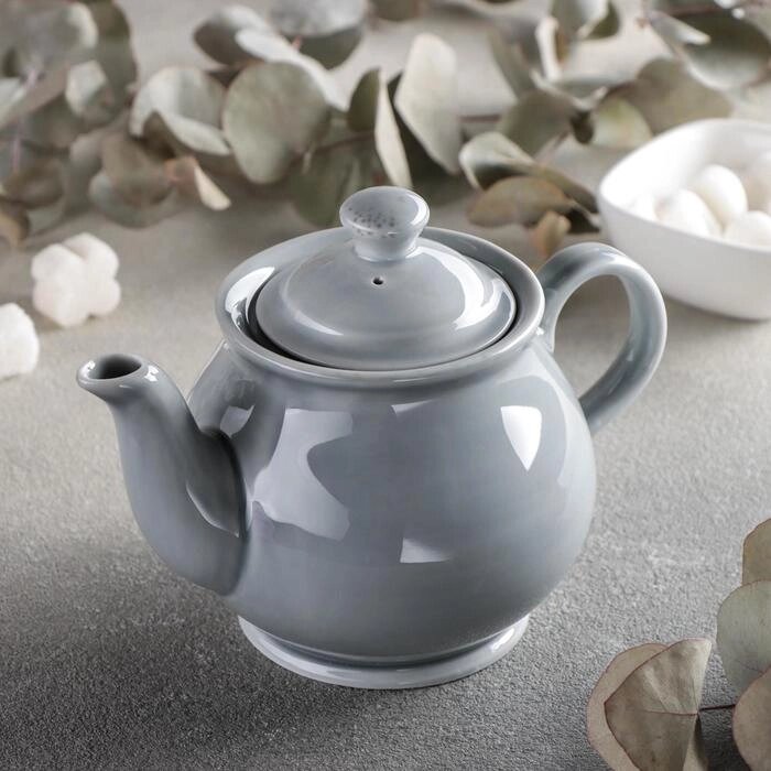 Чайник фарфоровый «Акварель», 400 мл, цвет светло-серый от компании Интернет - магазин Flap - фото 1