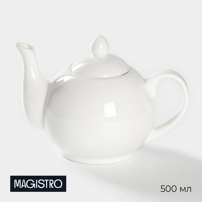 Чайник фарфоровый заварочный Magistro «Бланш», 500 мл, цвет белый от компании Интернет - магазин Flap - фото 1