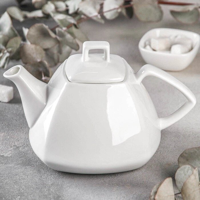 Чайник фарфоровый заварочный Wilmax Ilona, 1,05 л, цвет белый от компании Интернет - магазин Flap - фото 1