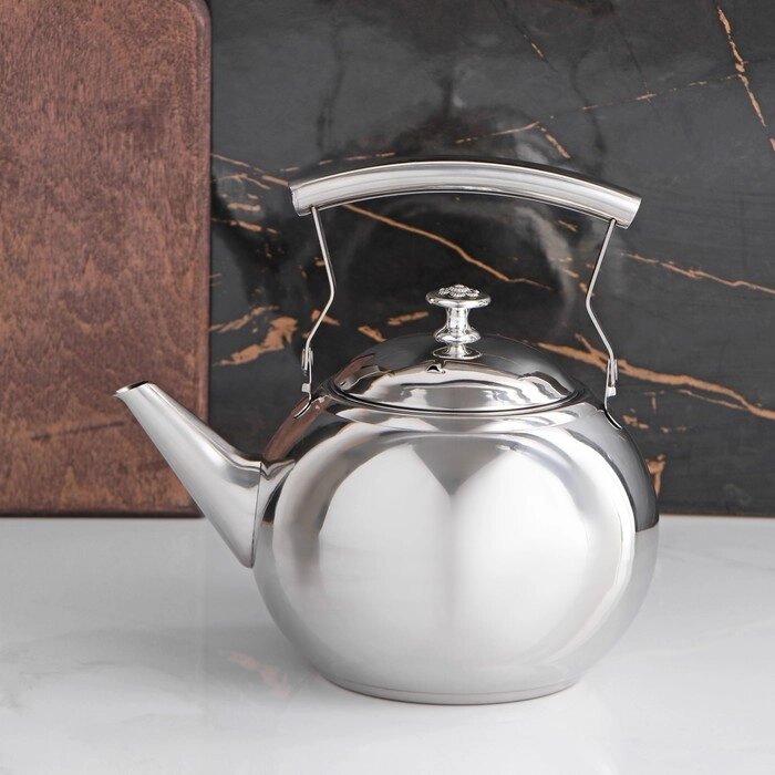 Чайник из нержавеющей стали «Жуан», 1,15 л, металлическое сито, цвет хромированный от компании Интернет - магазин Flap - фото 1