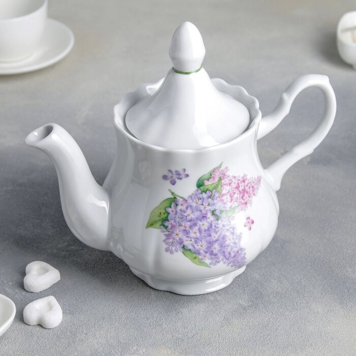 Чайник «Сирень», 800 мл, цвет белый от компании Интернет - магазин Flap - фото 1