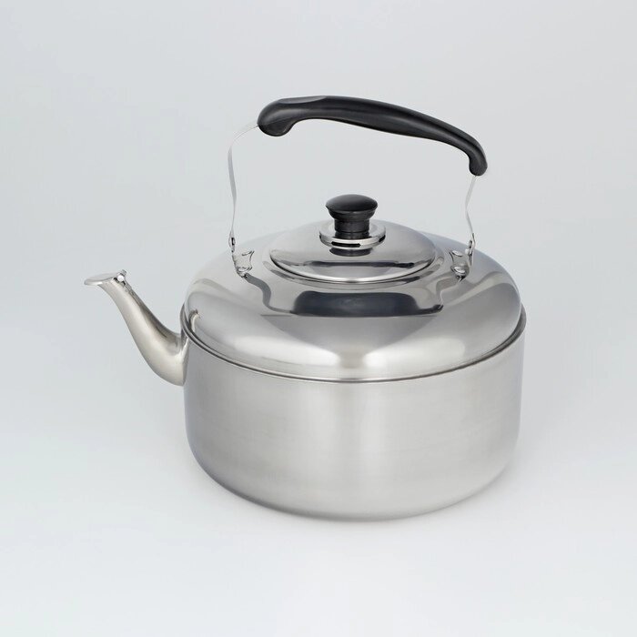 Чайник со свистком из нержавеющей стали, 7 л, цвет хромированный от компании Интернет - магазин Flap - фото 1