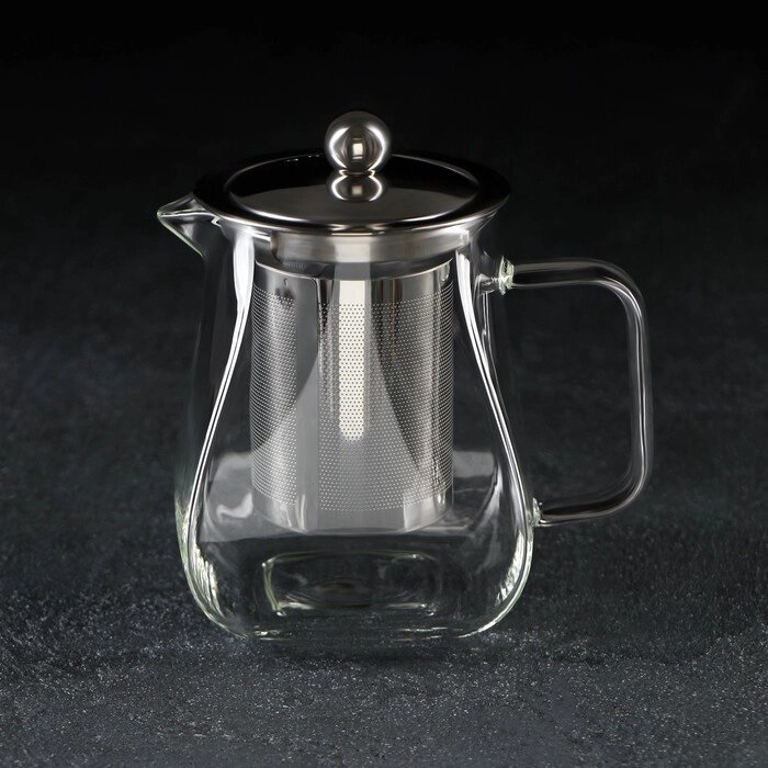 Чайник стеклянный заварочный с металлическим ситом «Бингли», 500 мл от компании Интернет - магазин Flap - фото 1