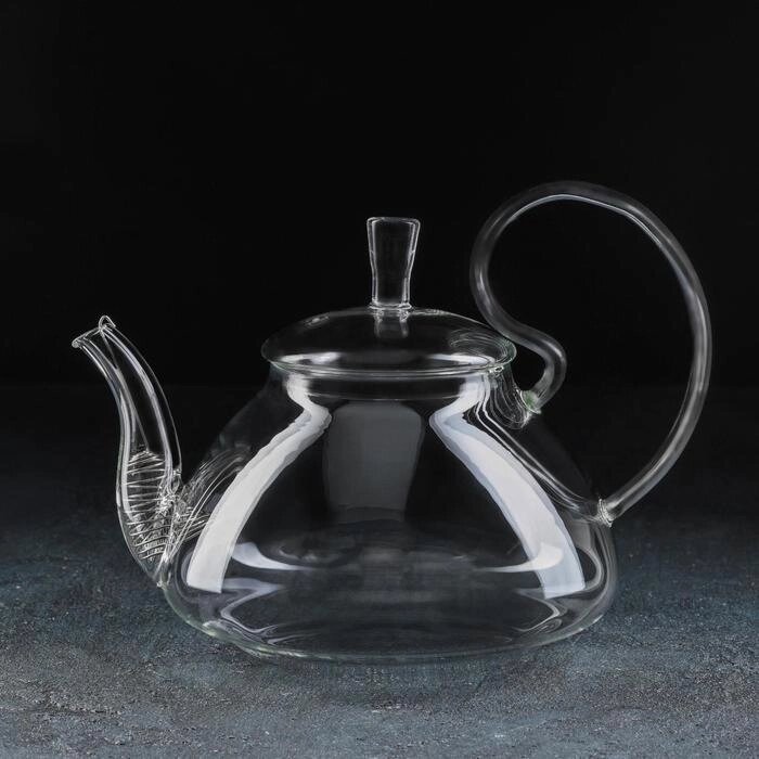 Чайник стеклянный заварочный с металлическим ситом Magistro, 1 л, 20,515 см от компании Интернет - магазин Flap - фото 1