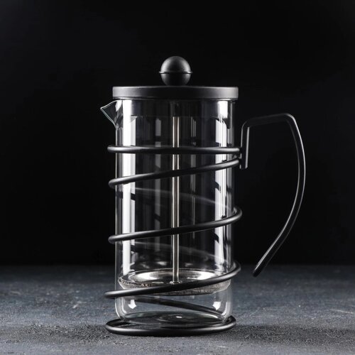 Чайник заварочный френч - пресс «Лофт», 600 мл, стекло, цвет чёрный
