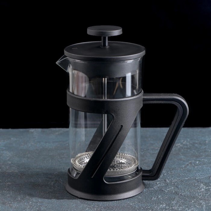 Чайник заварочный френч - пресс «Зет», 600 мл, стекло, цвет чёрный от компании Интернет - магазин Flap - фото 1