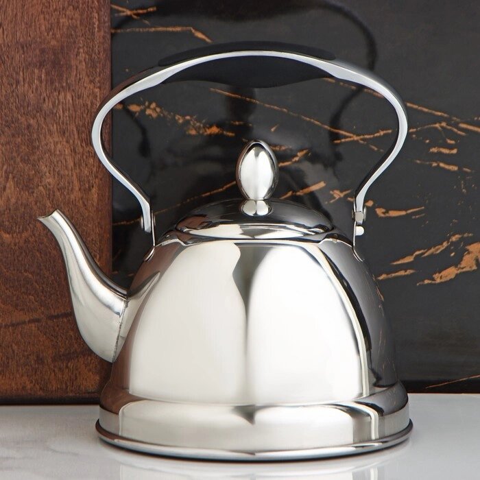 Чайник заварочный из нержавеющей стали «Каприз», 1 л, цвет хромированный от компании Интернет - магазин Flap - фото 1