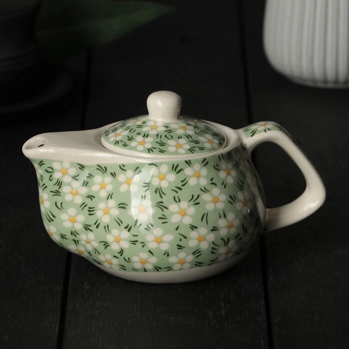 Чайник заварочный «Весеннее цветение», 200 мл , с металлическим ситом, цвет зеленый от компании Интернет - магазин Flap - фото 1