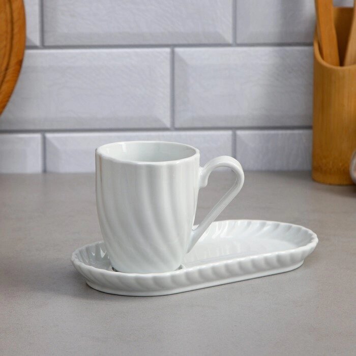 Чайный набор «Кармен», 2 предмета: чашка 250 мл, блюдце, фарфор, Иран от компании Интернет - магазин Flap - фото 1