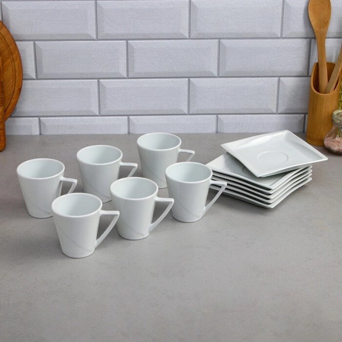 Чайный набор «Негин», 12 предметов, 6 чашек 185 мл, фарфор, Иран от компании Интернет - магазин Flap - фото 1