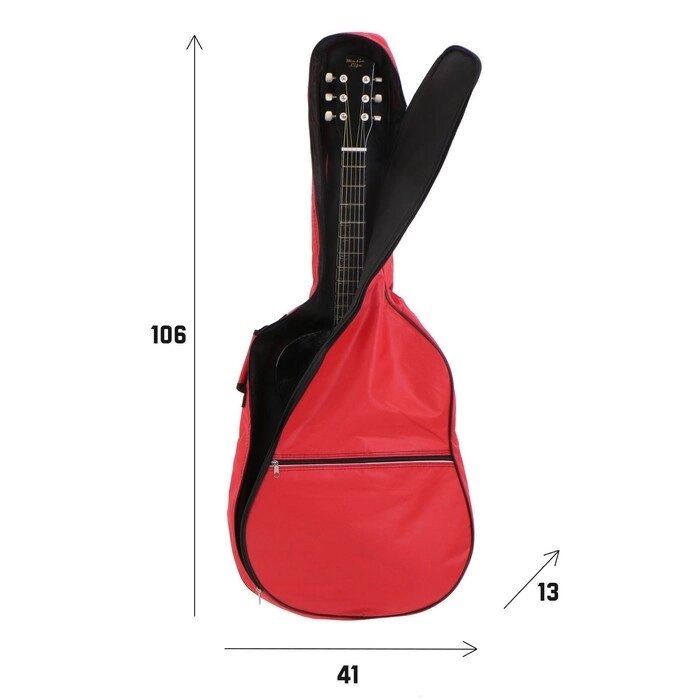 Чехол для гитары  Music Life, 106х41х13 см, красный от компании Интернет - магазин Flap - фото 1