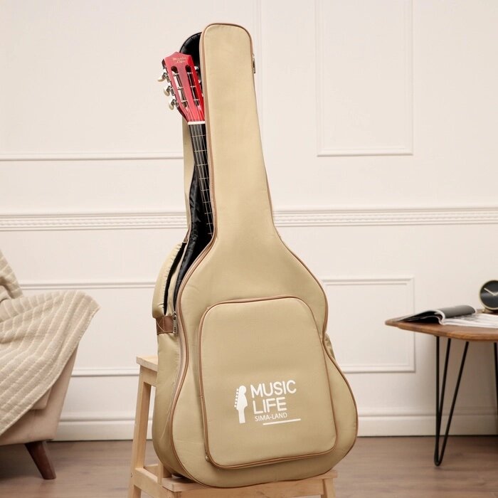 Чехол для гитары Music Life, премиум, бежевый, 105 х 44 х 14 см от компании Интернет - магазин Flap - фото 1