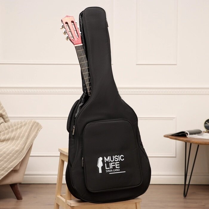Чехол для гитары Music Life, премиум, черный, 105 х 43 х 14 см от компании Интернет - магазин Flap - фото 1
