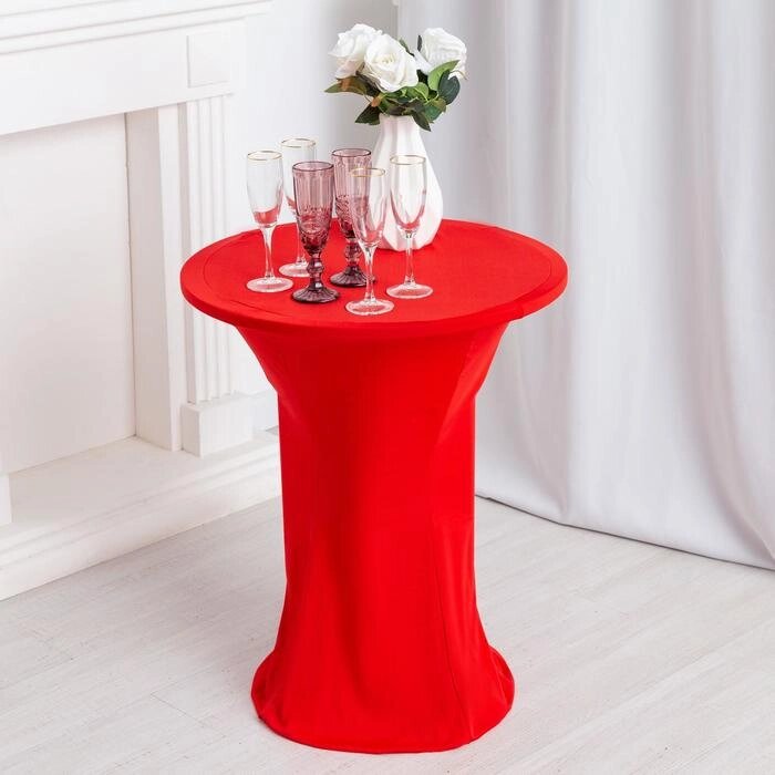 Чехол на стол, цв. красный, 60*120 см, 100% эластан от компании Интернет - магазин Flap - фото 1