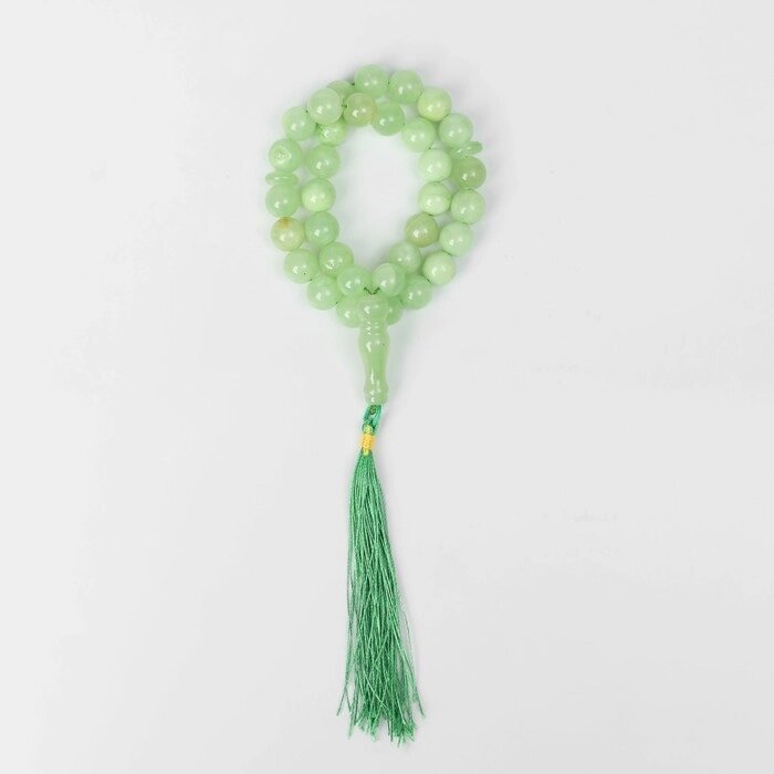 Чётки мусульманские шар №10 «Оникс зелёный», 33 бусины с перемычками от компании Интернет - магазин Flap - фото 1