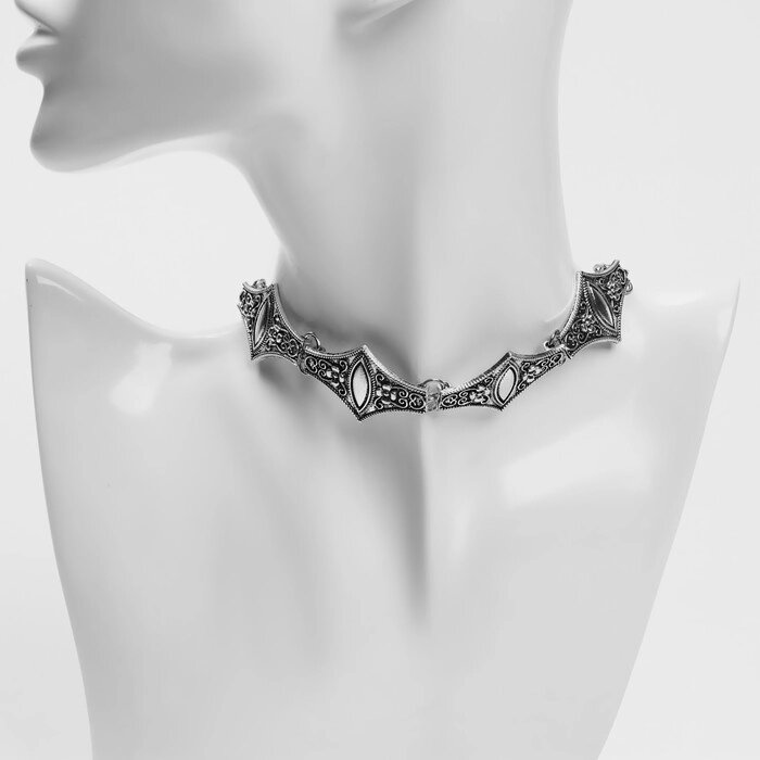 Чокер металл «Готика» ажур, цвет чернёное серебро, 30 см от компании Интернет - магазин Flap - фото 1