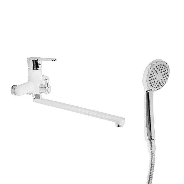 Cмеситель для ванны Accoona A7167G, однорычажный, излив 300 мм, силумин, белый от компании Интернет - магазин Flap - фото 1