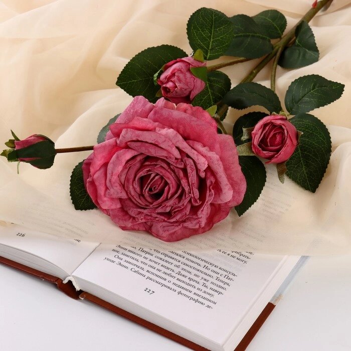 Цветы искусственные "Роза изыск" 10х64 см, пепельно-розовый от компании Интернет - магазин Flap - фото 1