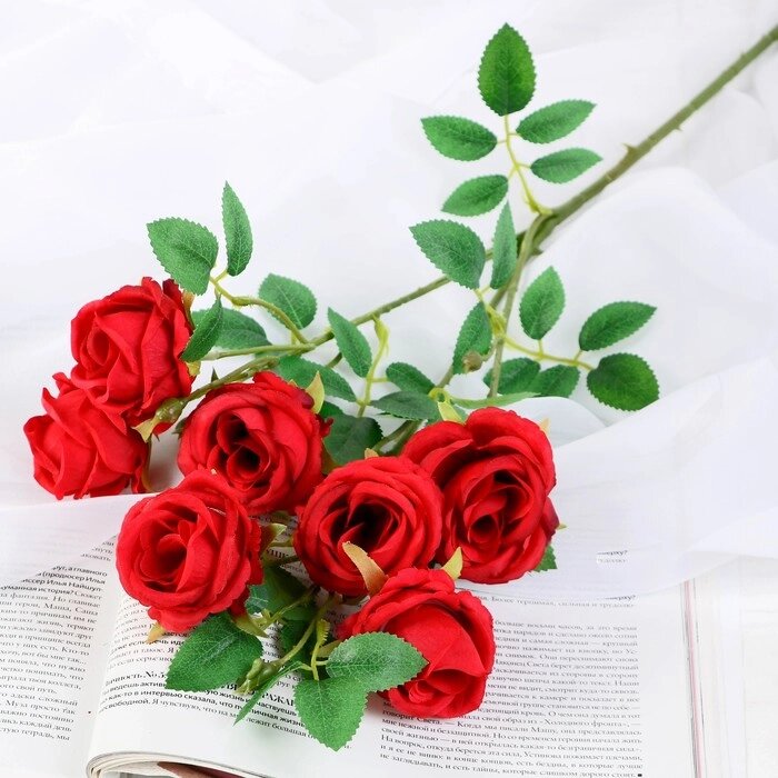 Цветы искусственные "Роза Септима" 5х65 см, красный от компании Интернет - магазин Flap - фото 1