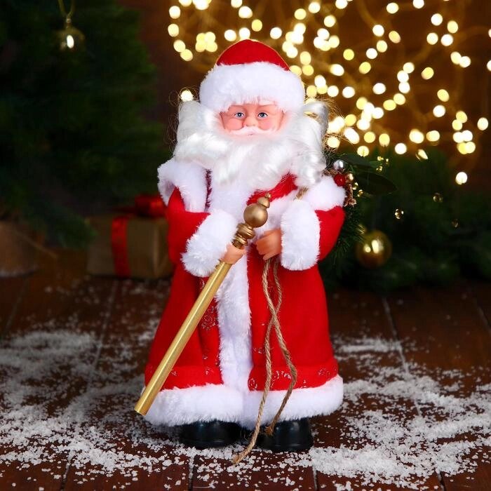 Дед Мороз "В красной шубе, с посохом" 27 см от компании Интернет - магазин Flap - фото 1