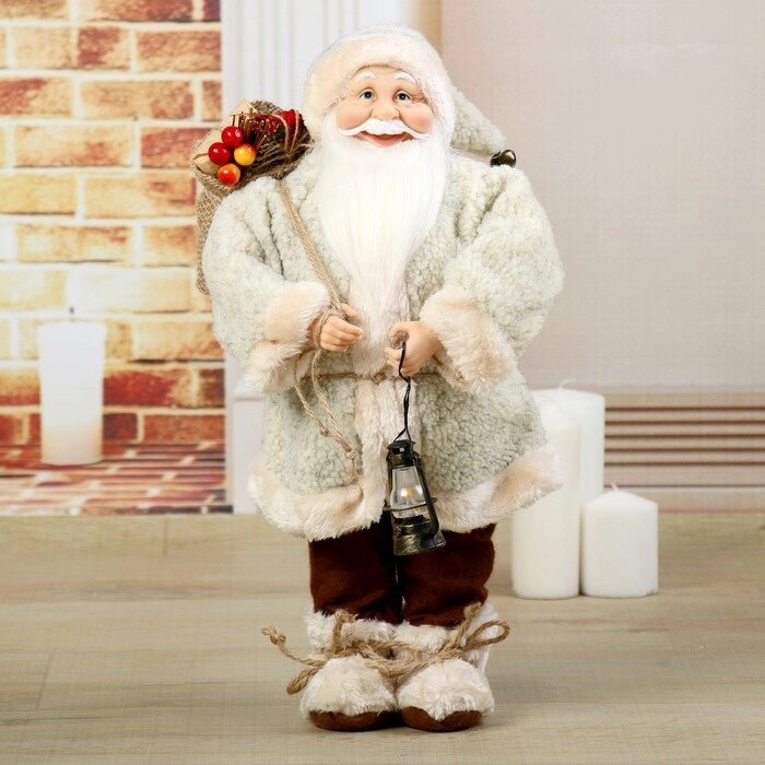 Дед Мороз "В шубке, с фонариком и гостинцами" 46 см от компании Интернет - магазин Flap - фото 1