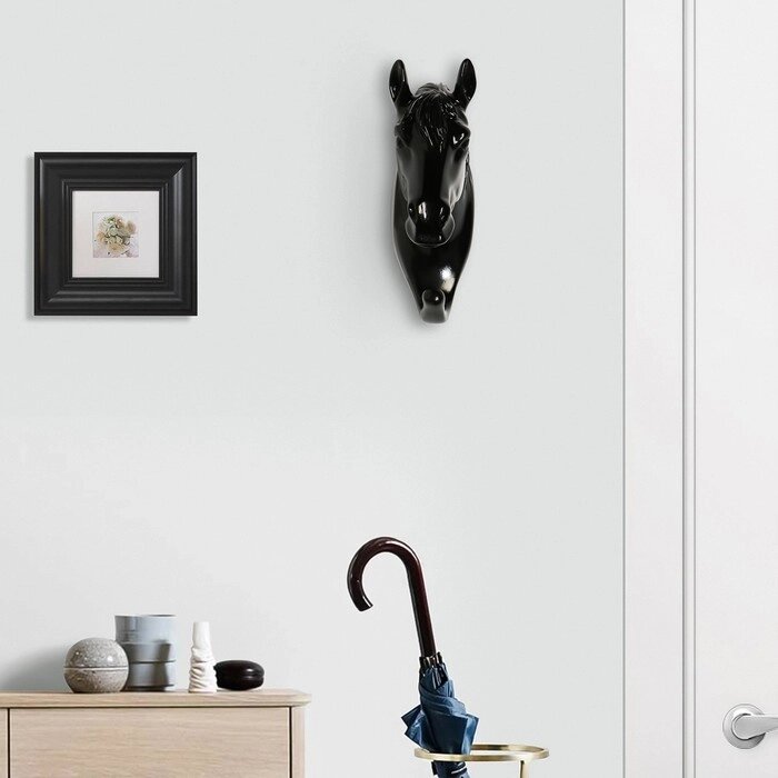Декор настенный-вешалка "Конь"12 x 3.8 см, чёрный от компании Интернет - магазин Flap - фото 1