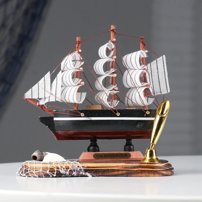 Декор настольный «Корабль мечты» с подставкой для ручки, микс, 6,5 х 13,5 х 14,5 см от компании Интернет - магазин Flap - фото 1