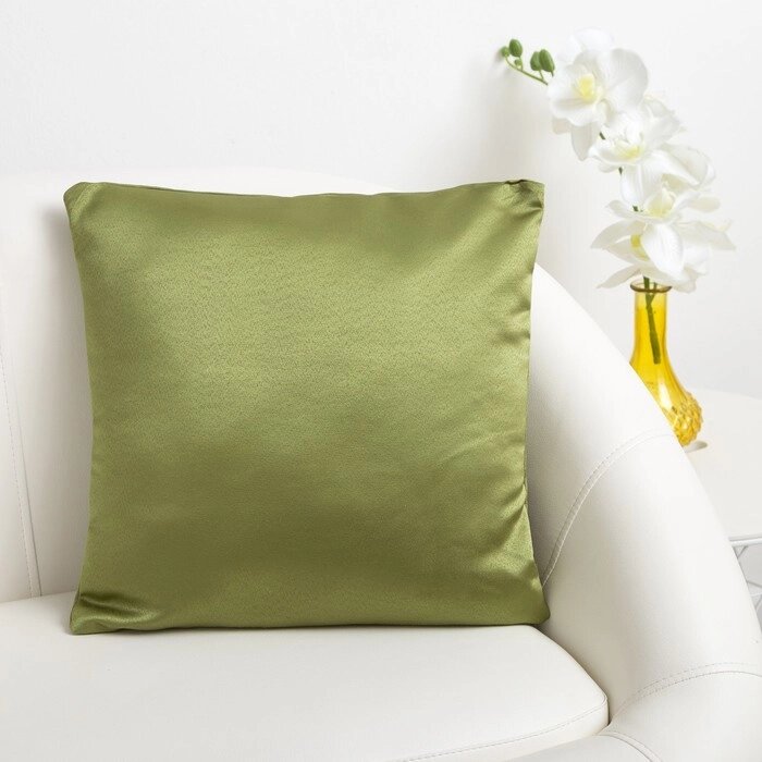 Декоративная подушка «Этель» 4040 см, Дамаск CYPRESS SOLID от компании Интернет - магазин Flap - фото 1