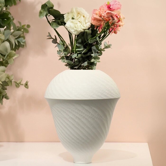 Декоративная ваза «Джулия», цвет белый от компании Интернет - магазин Flap - фото 1
