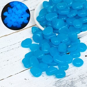 Декоративные камни для аквариума, светящиеся, 20 мм, 500 г, голубые