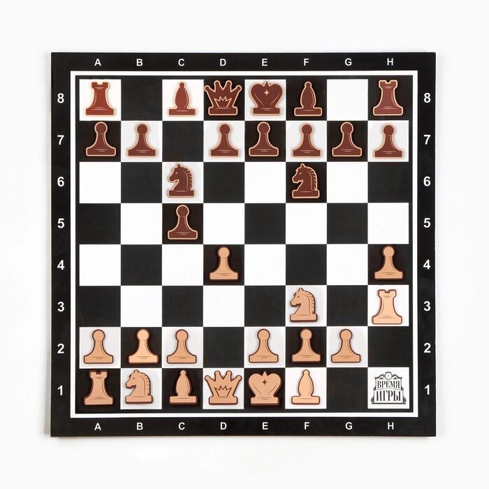 Демонстрационные шахматы 40 х 40 см "Время игры" на магнитной доске, 32 шт, чёрные от компании Интернет - магазин Flap - фото 1