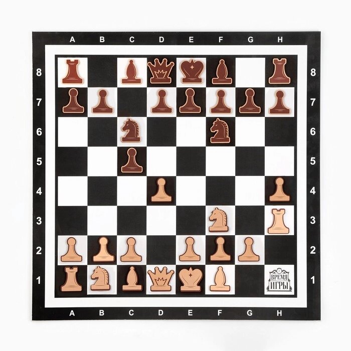 Демонстрационные шахматы 60 х 60 см "Время игры" на магнитной доске, 32 шт, чёрные от компании Интернет - магазин Flap - фото 1