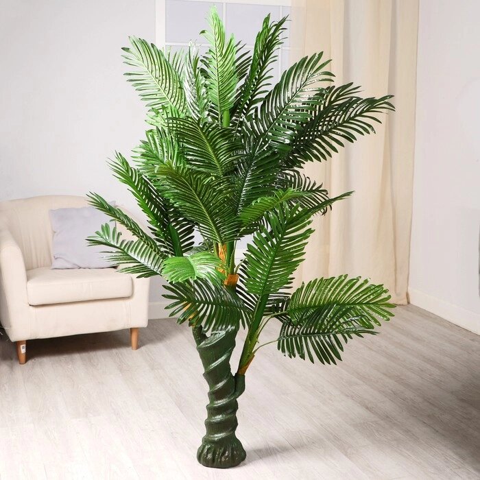 Дерево искусственное "Кокосовая пальма" 160 см d ствола-11 см d основания-17 см от компании Интернет - магазин Flap - фото 1