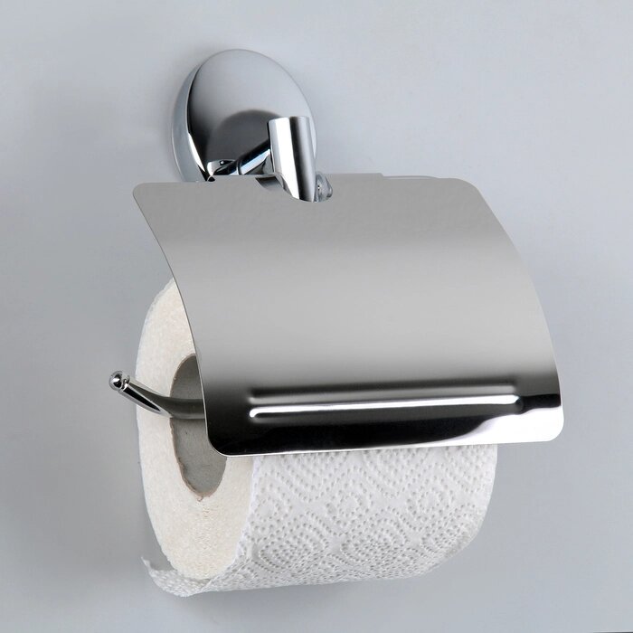 Держатель для туалетной бумаги с крышкой Accoona А11005, цвет хром от компании Интернет - магазин Flap - фото 1
