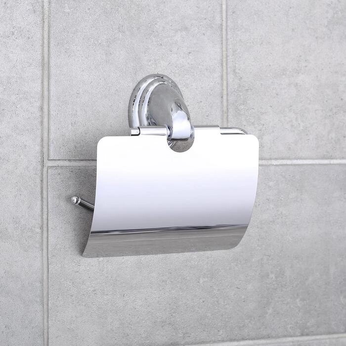 Держатель для туалетной бумаги с крышкой "Accoona A11105", цвет хром от компании Интернет - магазин Flap - фото 1
